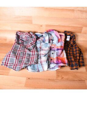 Bundle of 4 plaid toddler size 3T shirts
